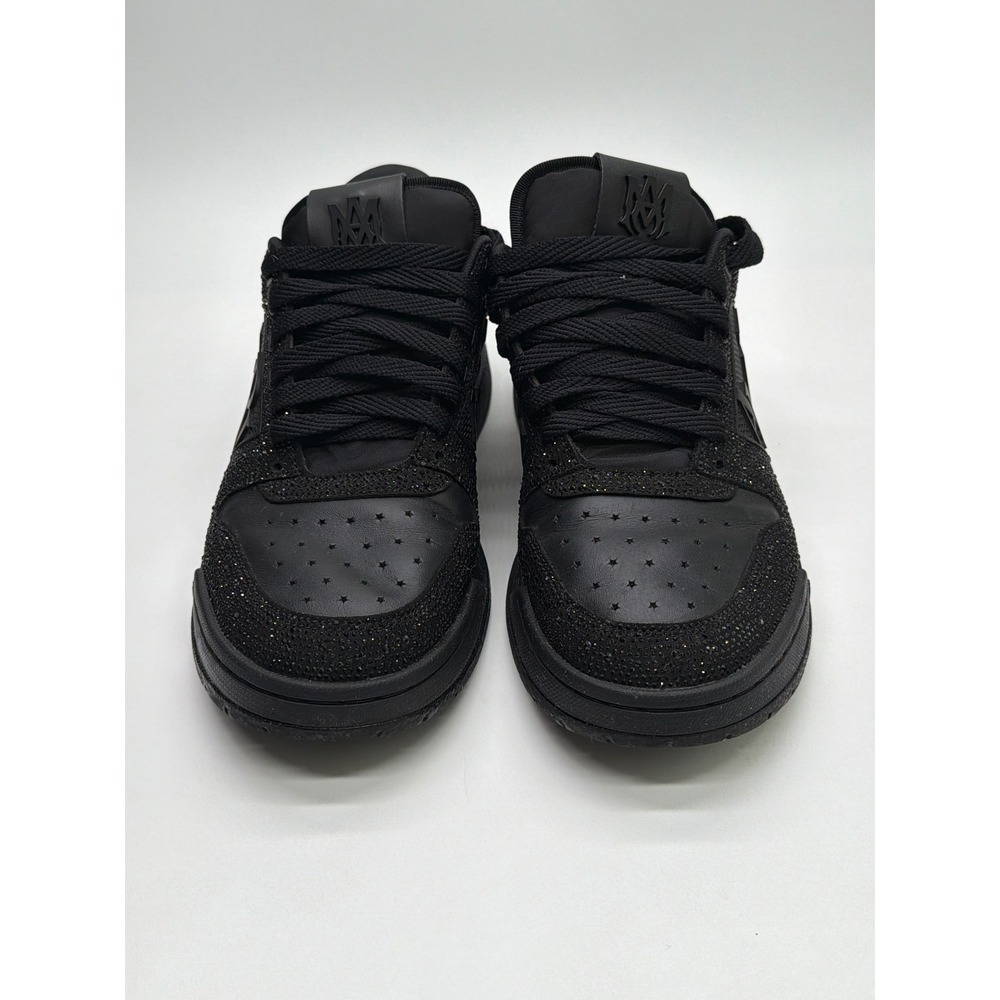Amiri MA-1 Low Top Black Crystal Embellished Leather Sneakers Mens 11